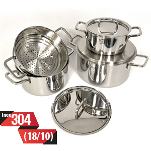 Bộ nồi cao cấp 3 lớp inox 304 Five star