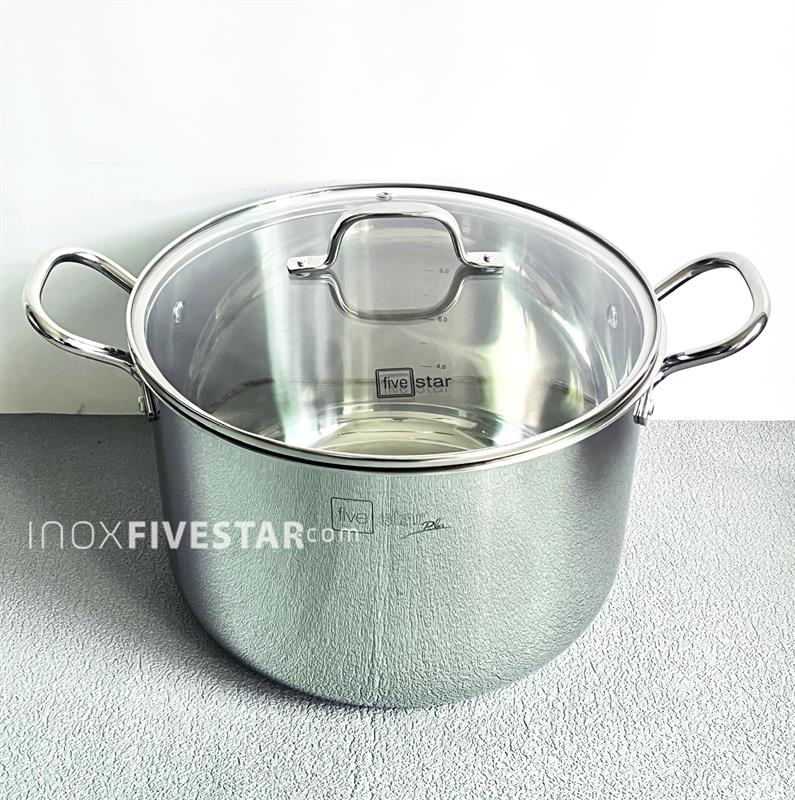 Nồi Inox 304 3 Lớp Đúc Liền Thân 26cm Nắp Kính